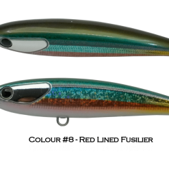 Ocean’s Legacy Keeling 123mm Stickbait -Reels Shop 8 Red Lined Fusilier Labelled 3