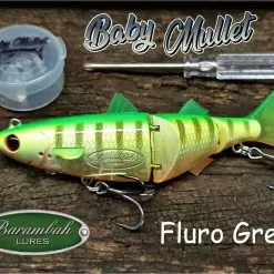 BARAMBAH LURES BABY MULLET 120MM -Reels Shop Baby Mullet Fluro Green 1024x1024