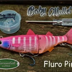 BARAMBAH LURES BABY MULLET 120MM -Reels Shop Baby Mullet Fluro Pink 389ada34 903e 4593 ba87 78dec326113b 1024x1024