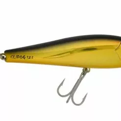 Halco Slidog 125mm 23 Halco Slidog 125mm -Reels Shop Slidog 125 Chrome Gold Black Back